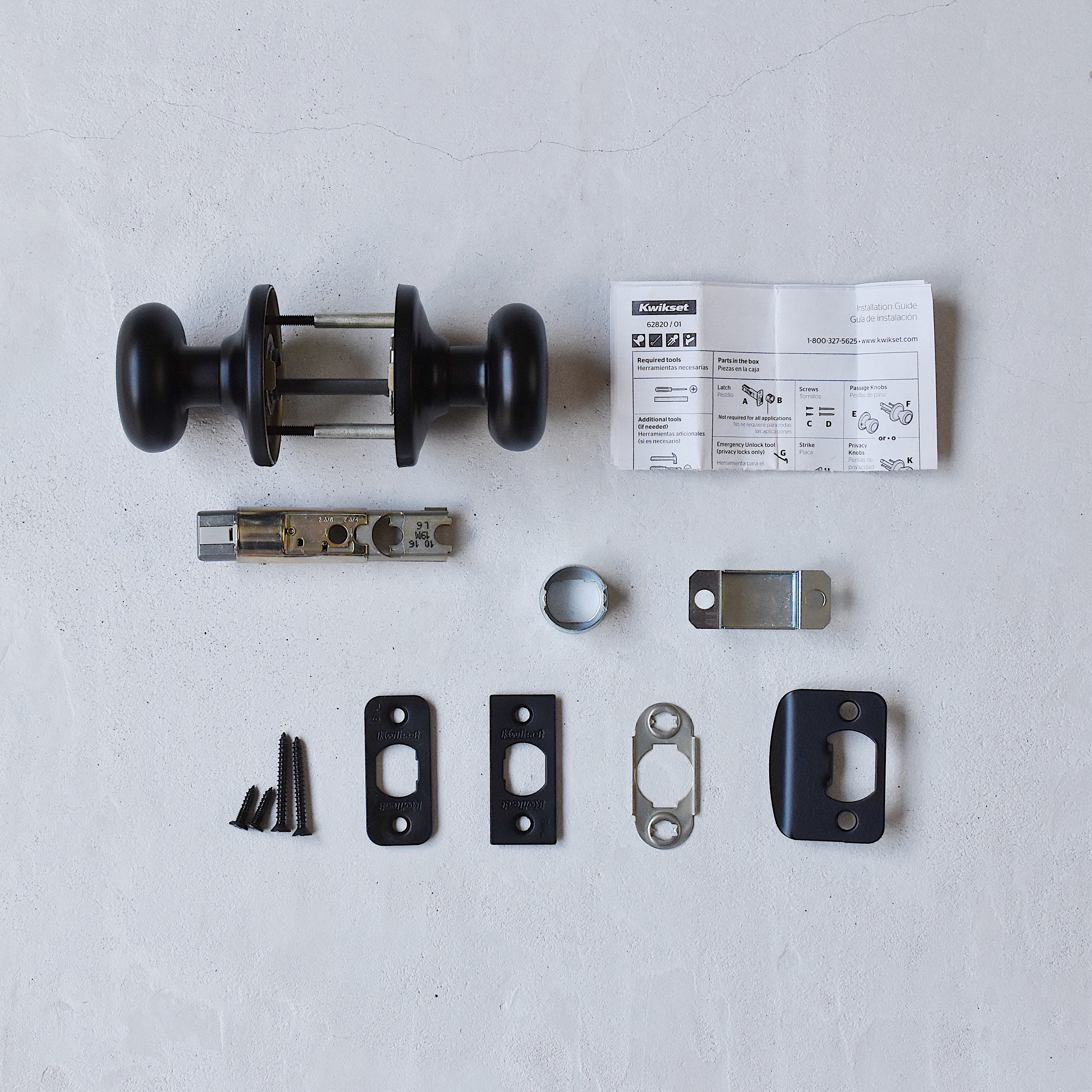 クイックセット ハンコックドアノブ マットブラック(空錠) *在庫限り