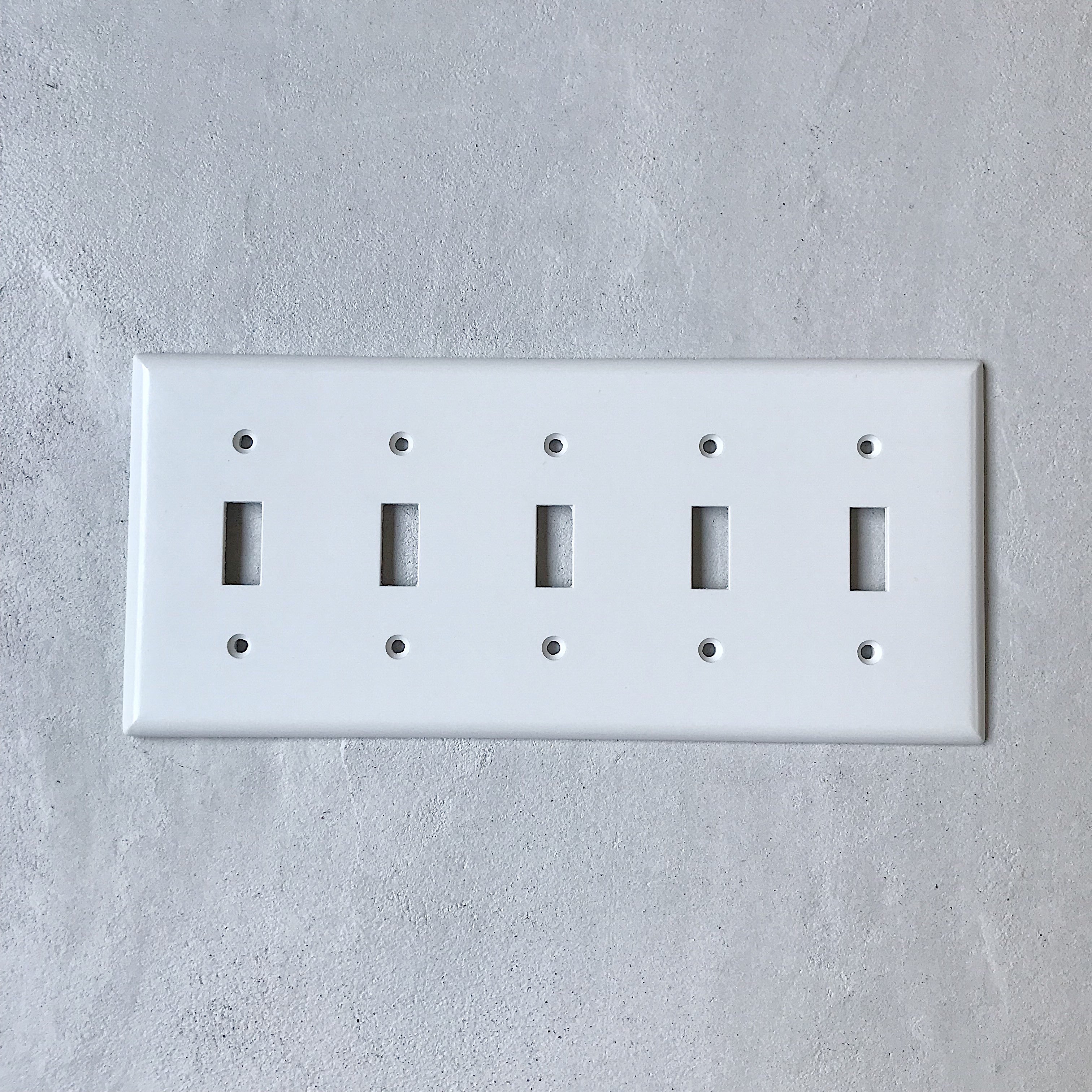 アメリカン5口スイッチプレート(プラスチック)