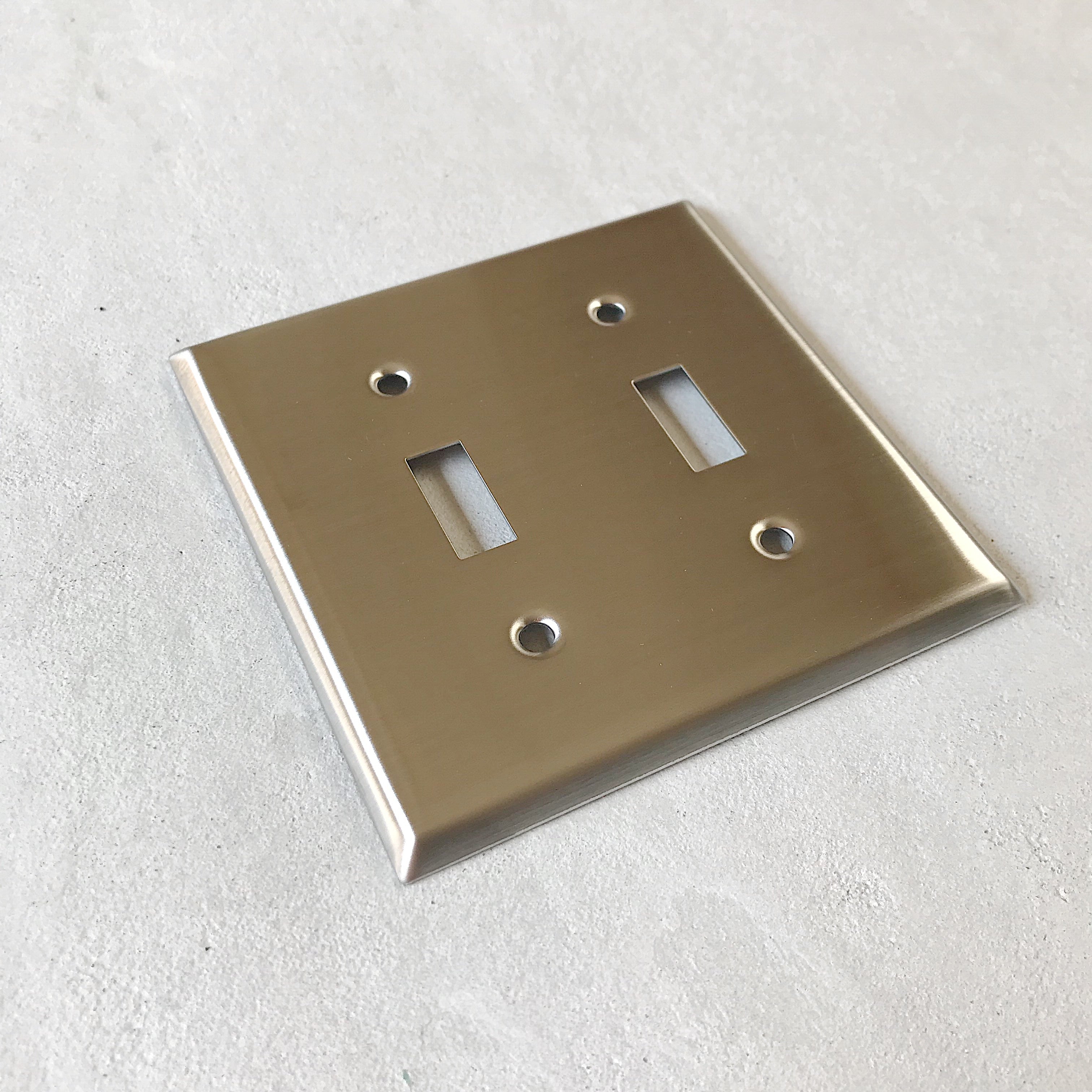 アメリカン2口スイッチプレート(ステンレス)