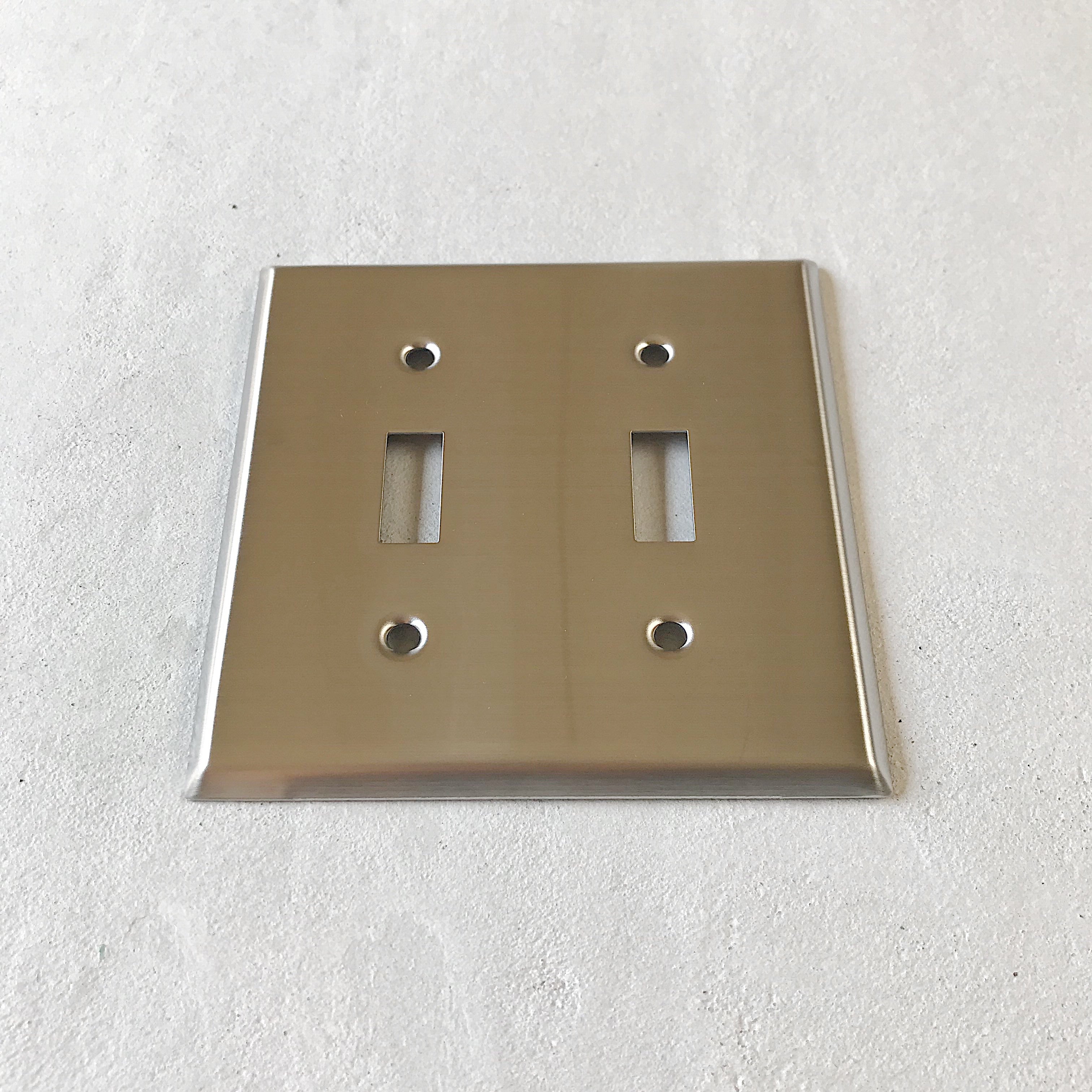 アメリカン2口スイッチプレート(ステンレス)