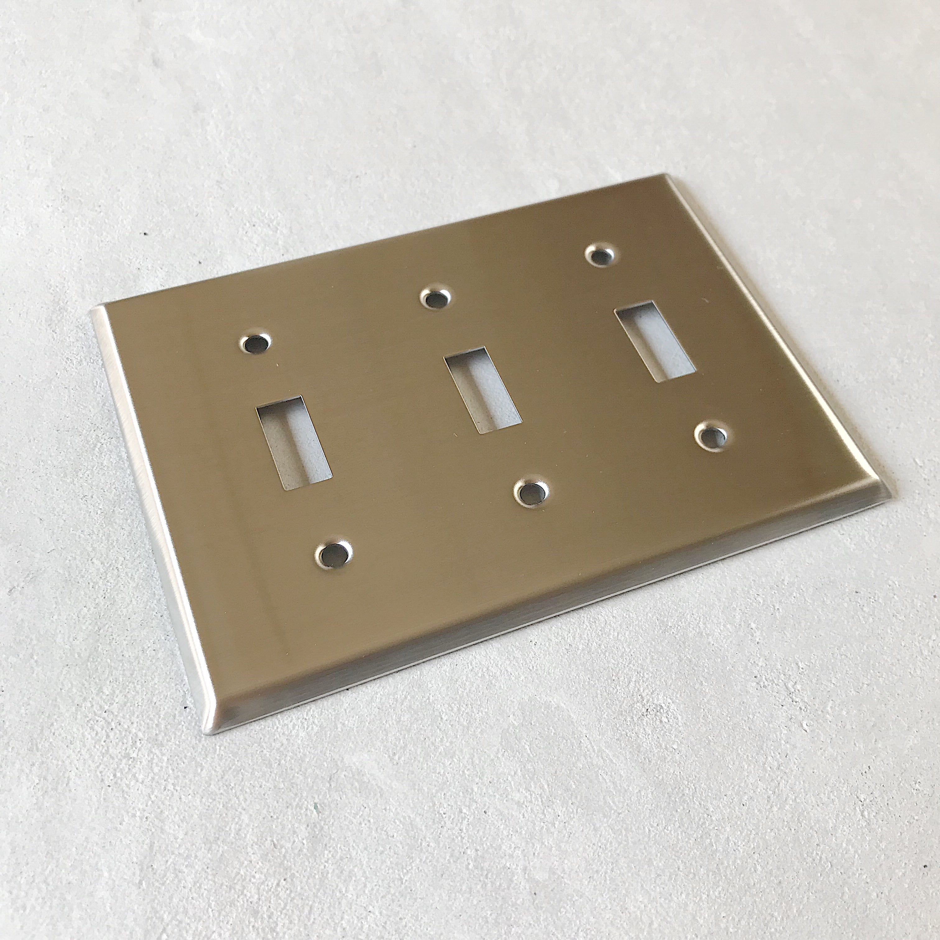 アメリカン3口スイッチプレート(ステンレス)