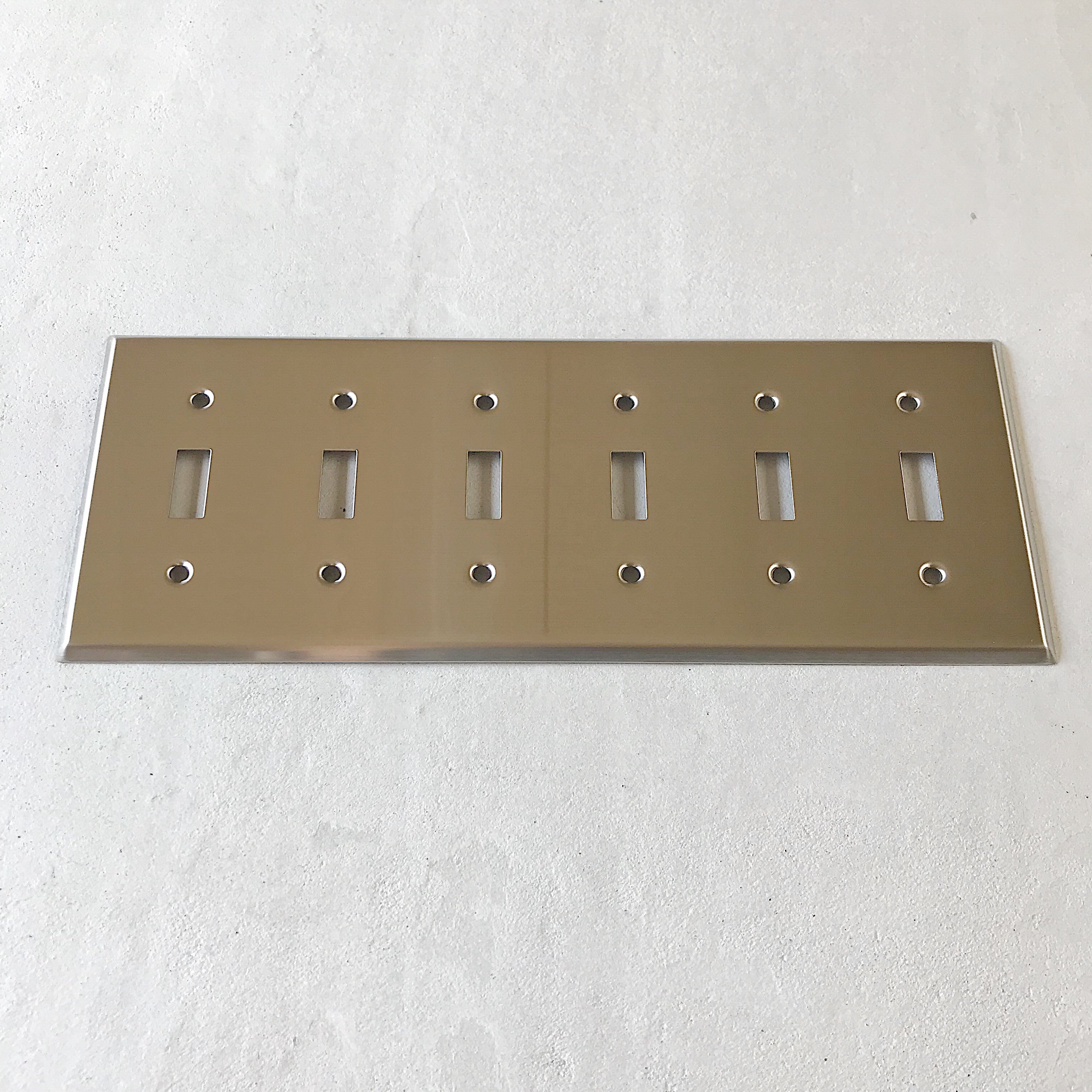 アメリカン6口スイッチプレート(ステンレス)