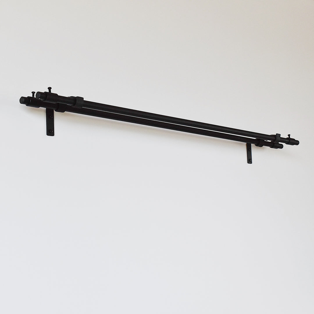 アイアンカーテンレール ダブルセット（〜1000mm） ［受注生産品］