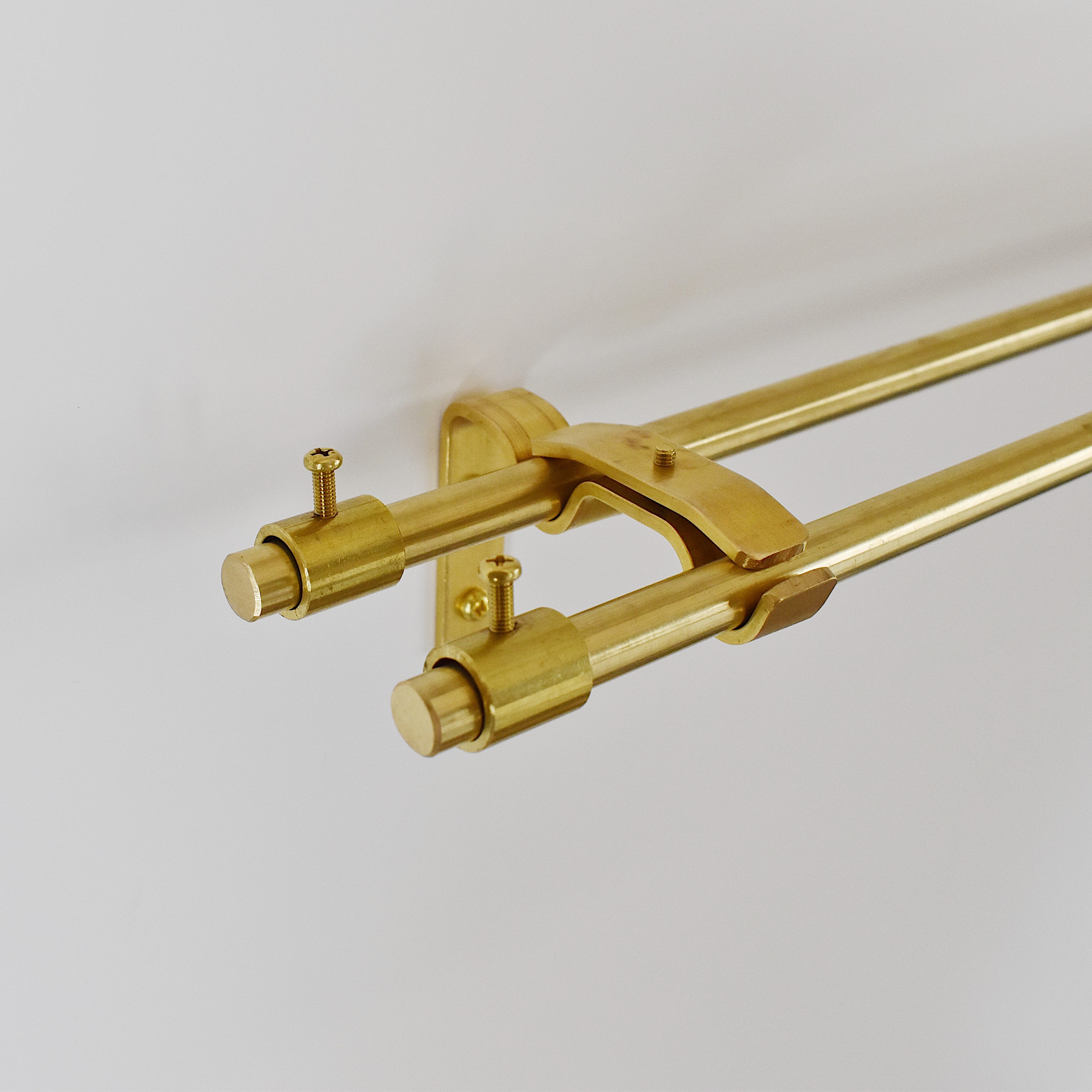 真鍮カーテンレール ダブルセット（〜1000mm） ［受注生産品］