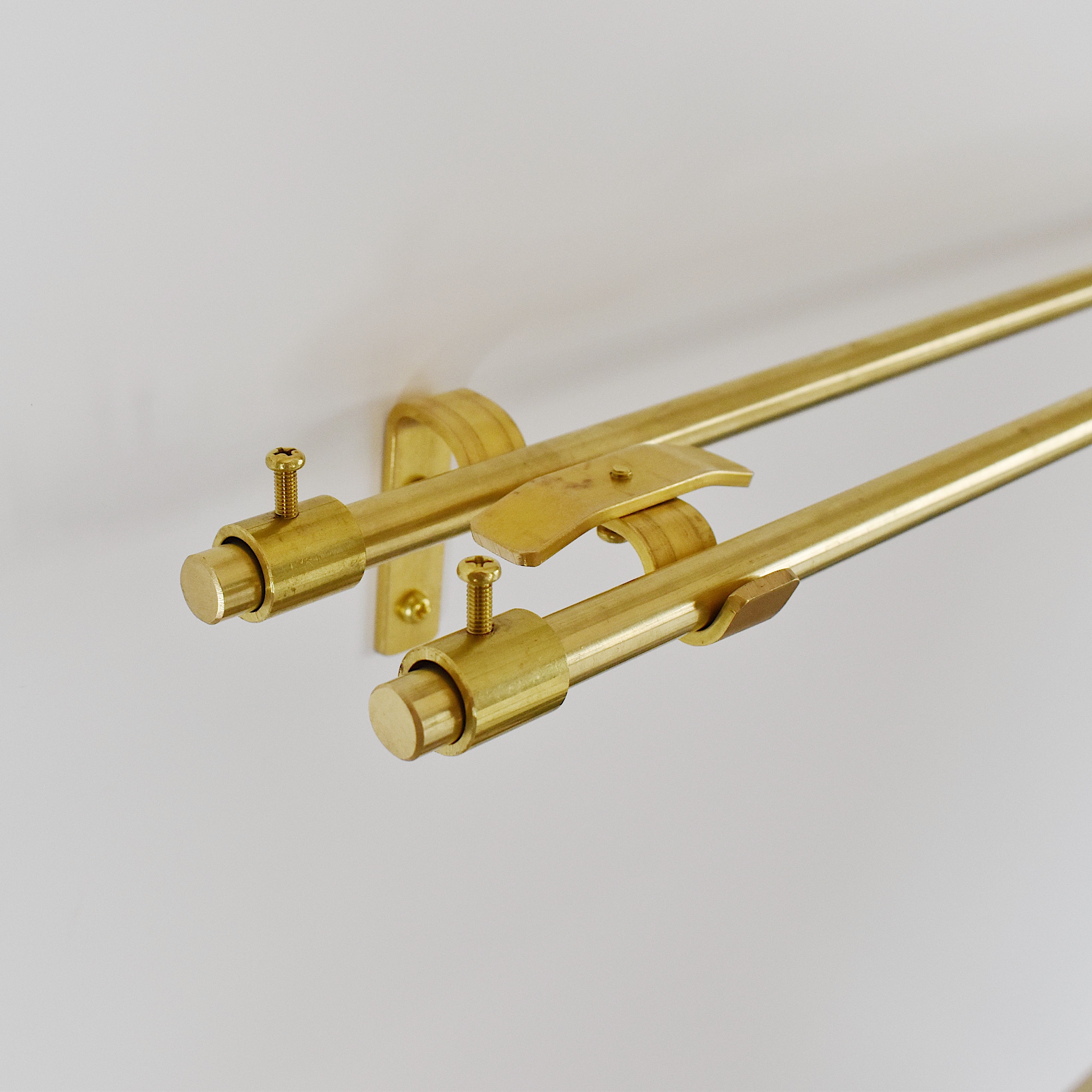 真鍮カーテンレール ダブルセット（1010〜2000mm） ［受注生産品］
