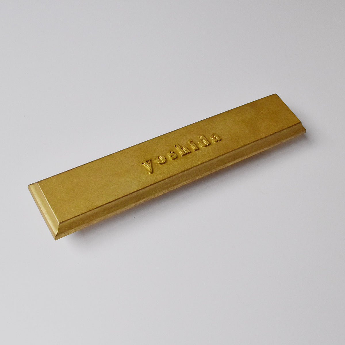 真鍮ネームプレート 長方形（横長）TYPE1 ゴールド【アウトレット品】