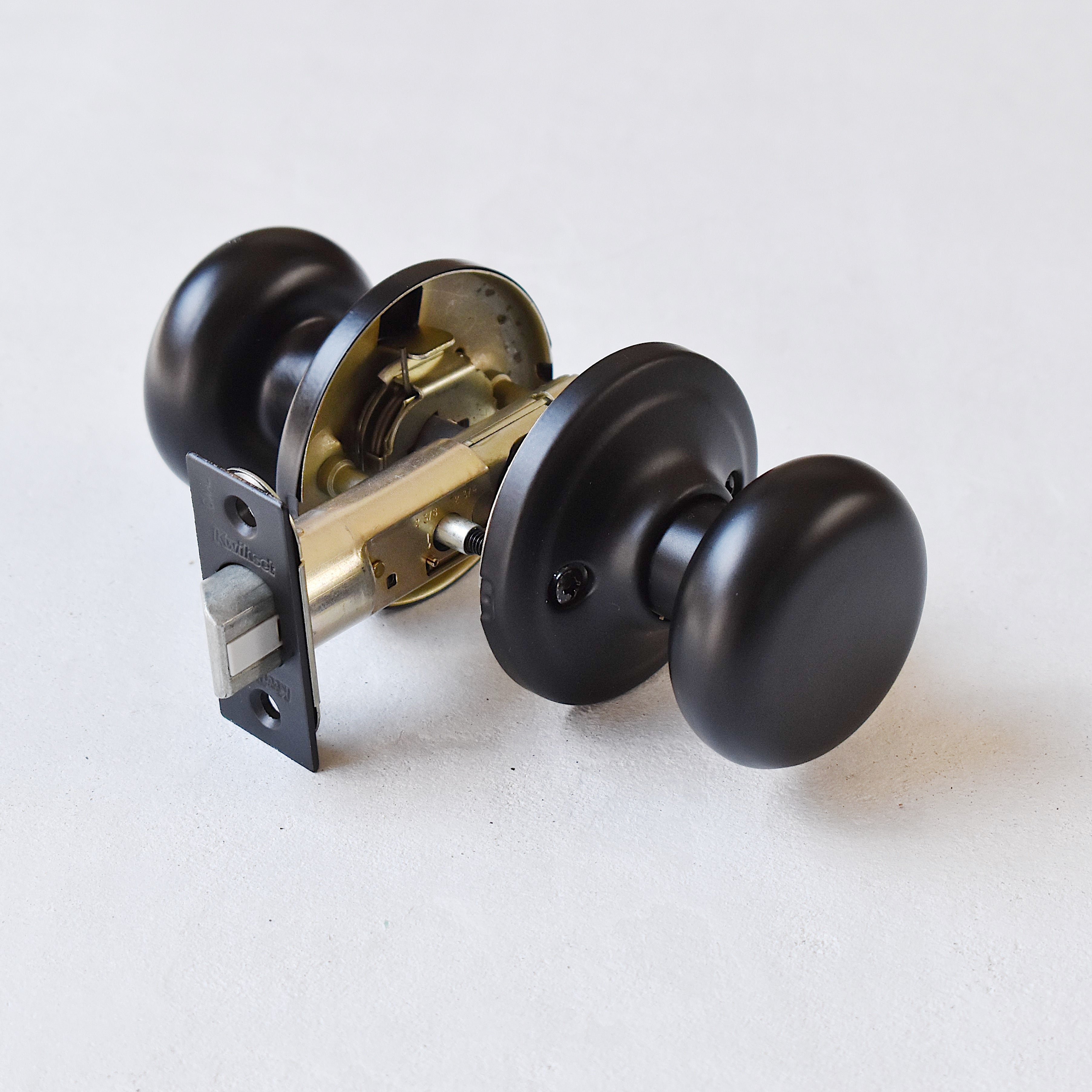 4つまとめて】外国製ドアノブ マットブラック球型