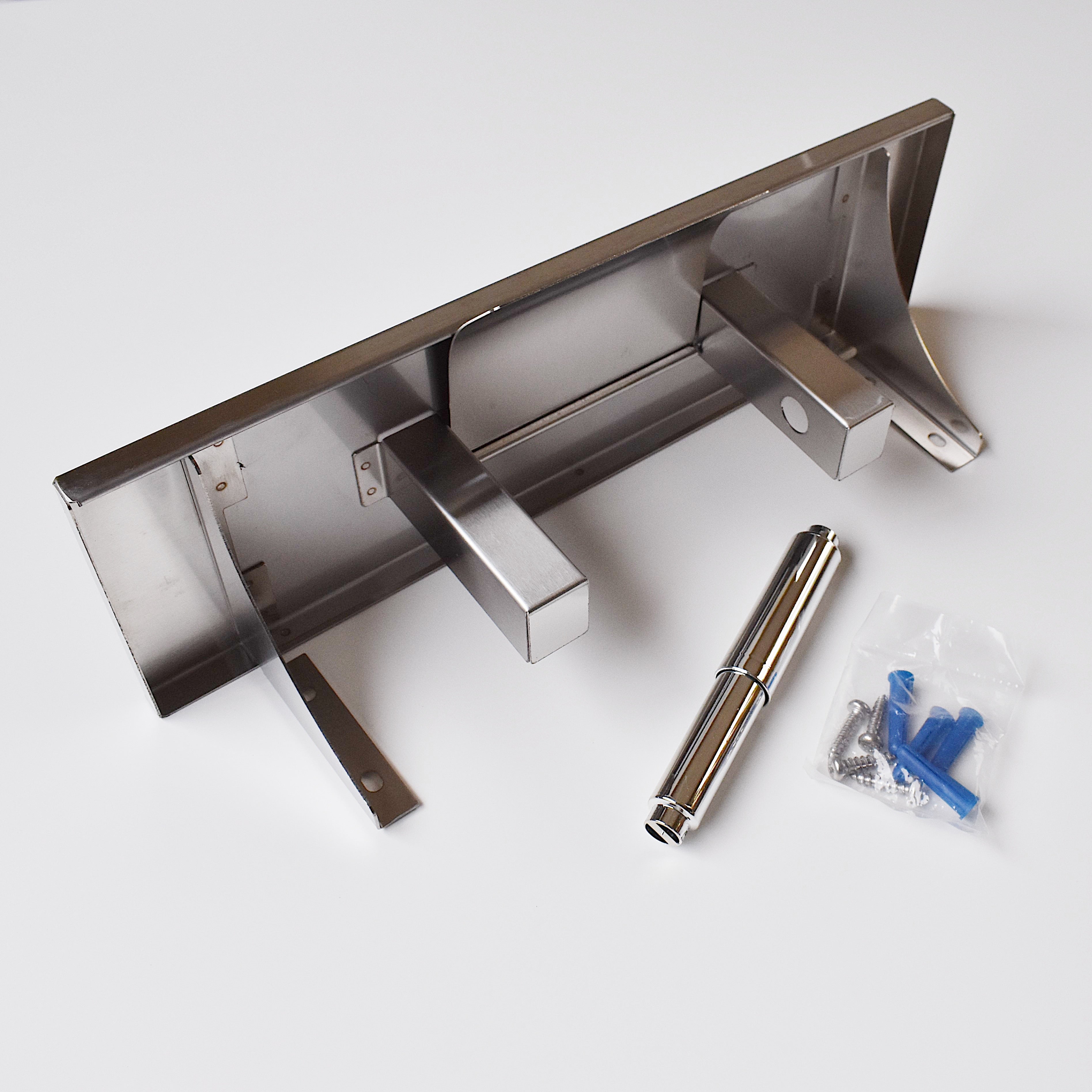 STAINLESS PAPER HOLDER with SHELF SINGLE