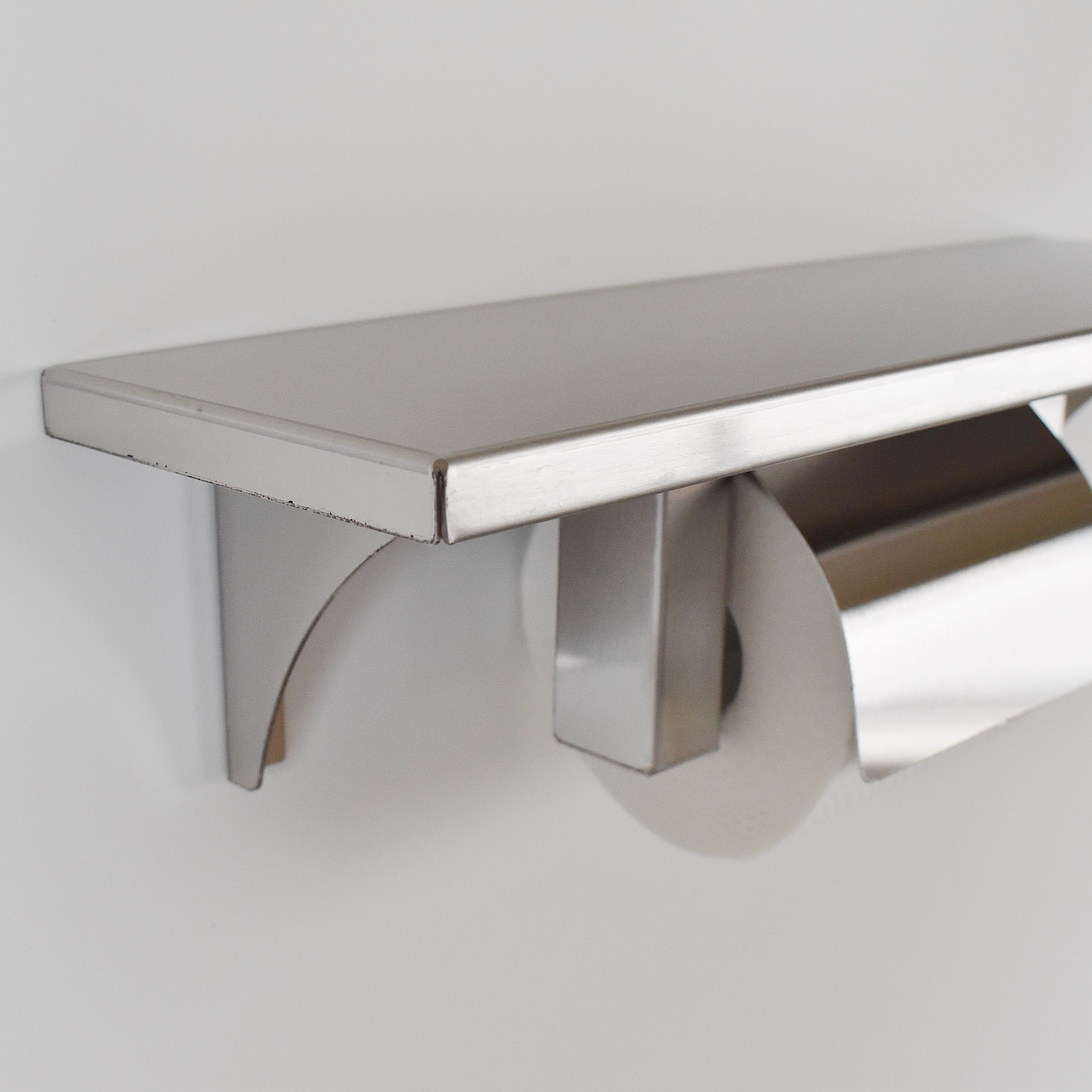 STAINLESS PAPER HOLDER with SHELF SINGLE