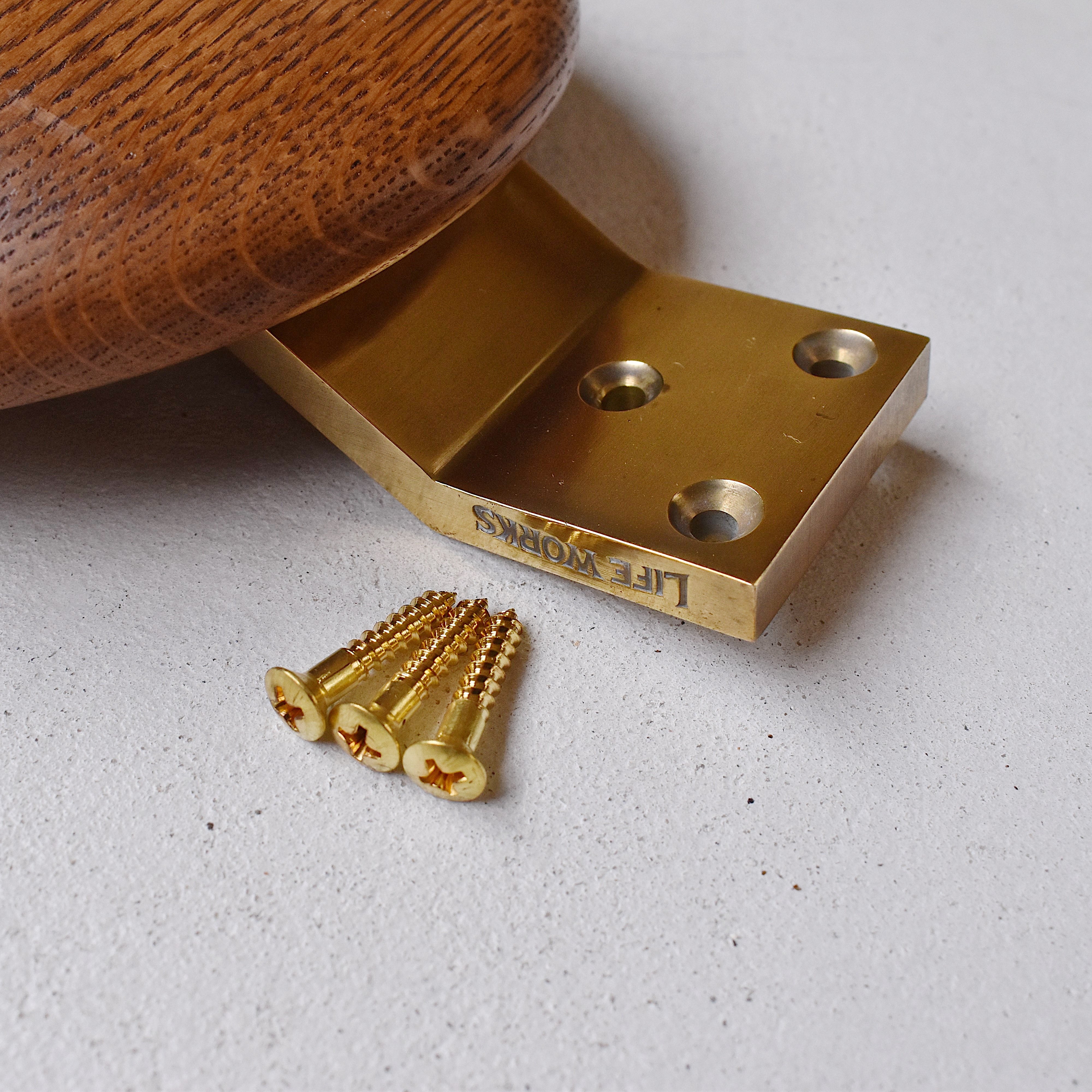 玄関先迄納品 ナラ材×真鍮 TYPE2 ドアハンドル テーブル・チェア・ハンモック