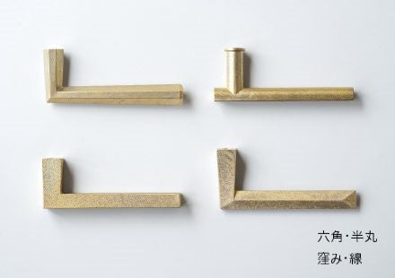 真鍮レバーハンドル 線（丸座タイプ） ［受注生産品］