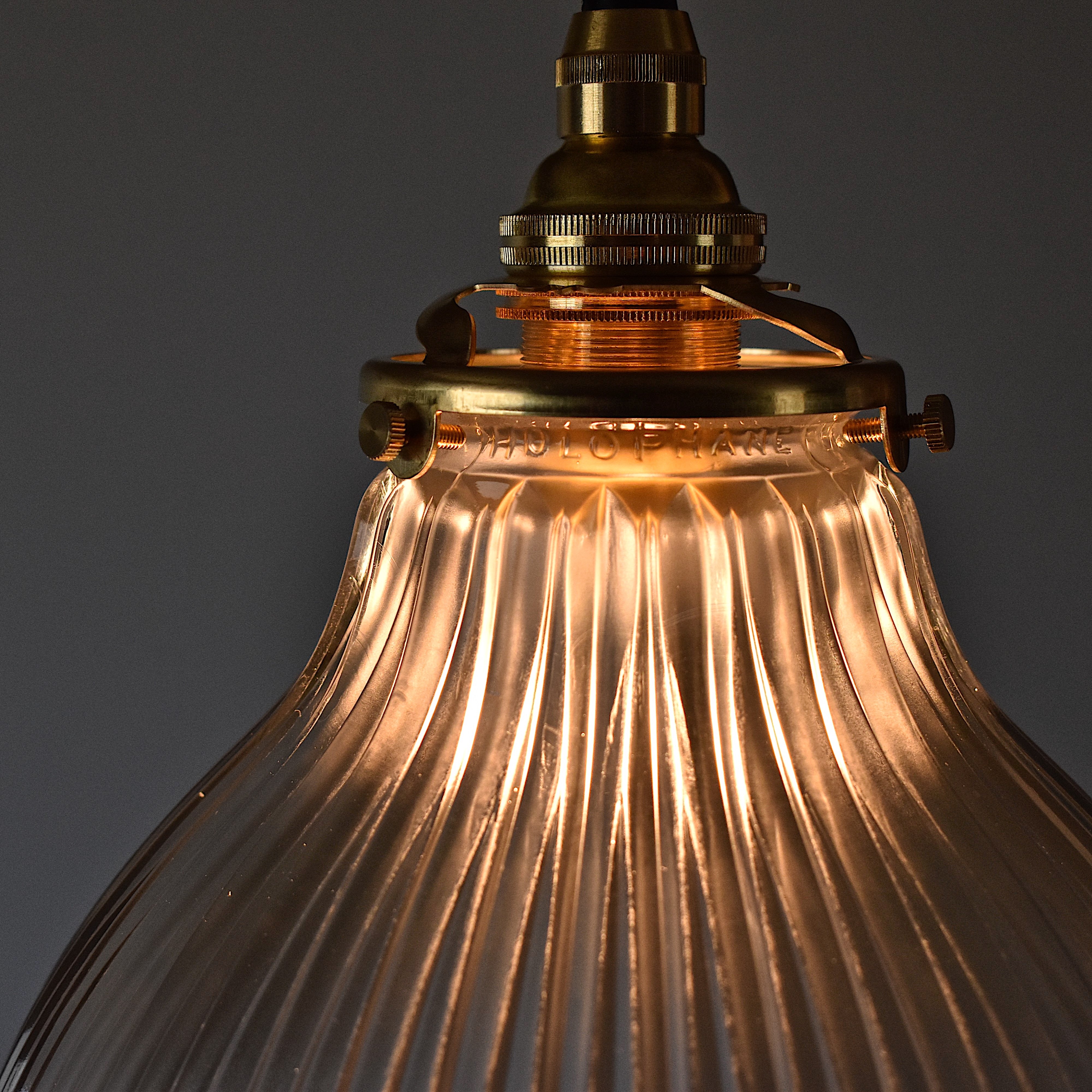 Holophane ホロフェーン アンティーク フロスト ランプシェード アメリカ ホロフェーンスタイル ガラスシェード ペンダントランプ