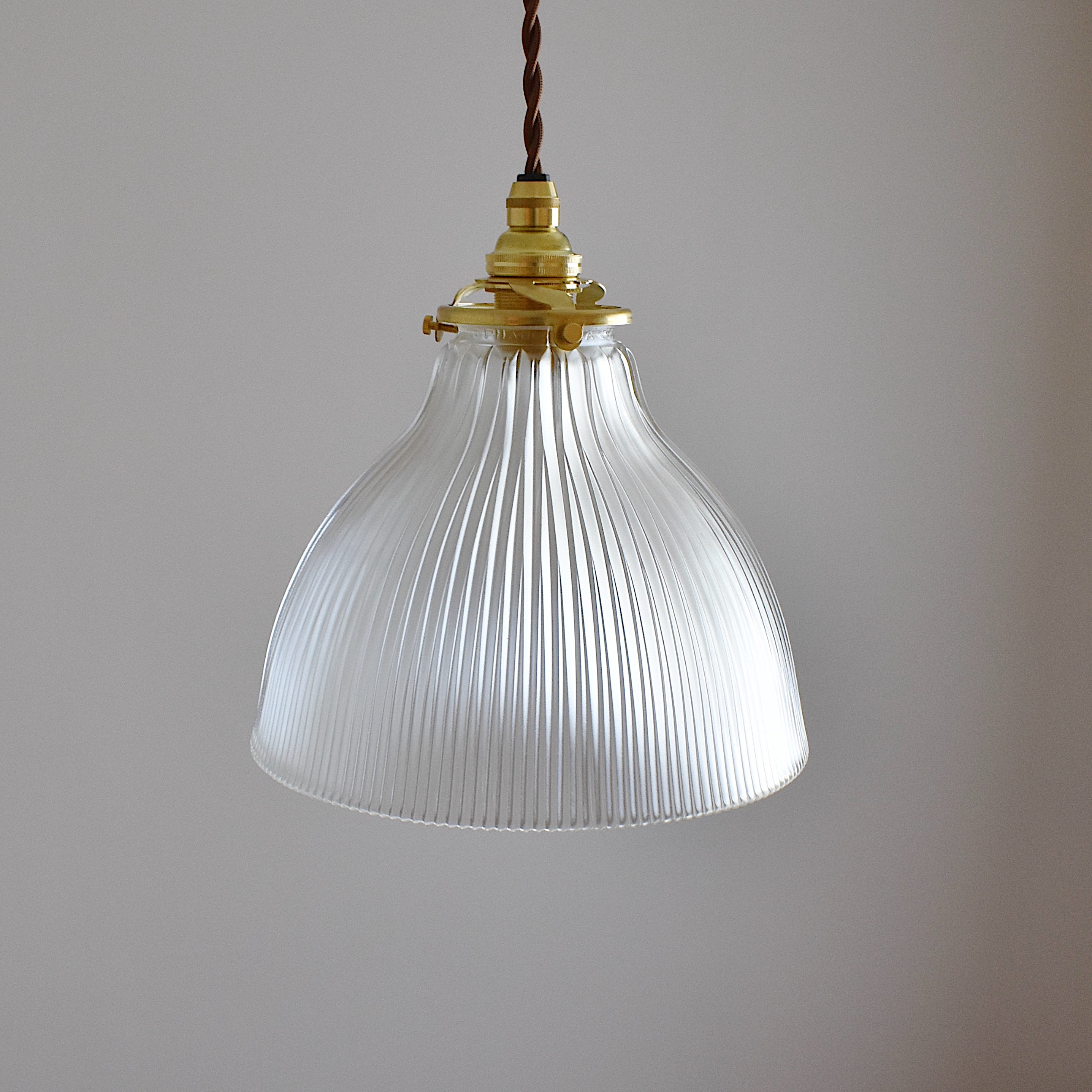 Holophane ホロフェーン アンティーク フロスト ランプシェード アメリカ ホロフェーンスタイル ガラスシェード ペンダントランプ