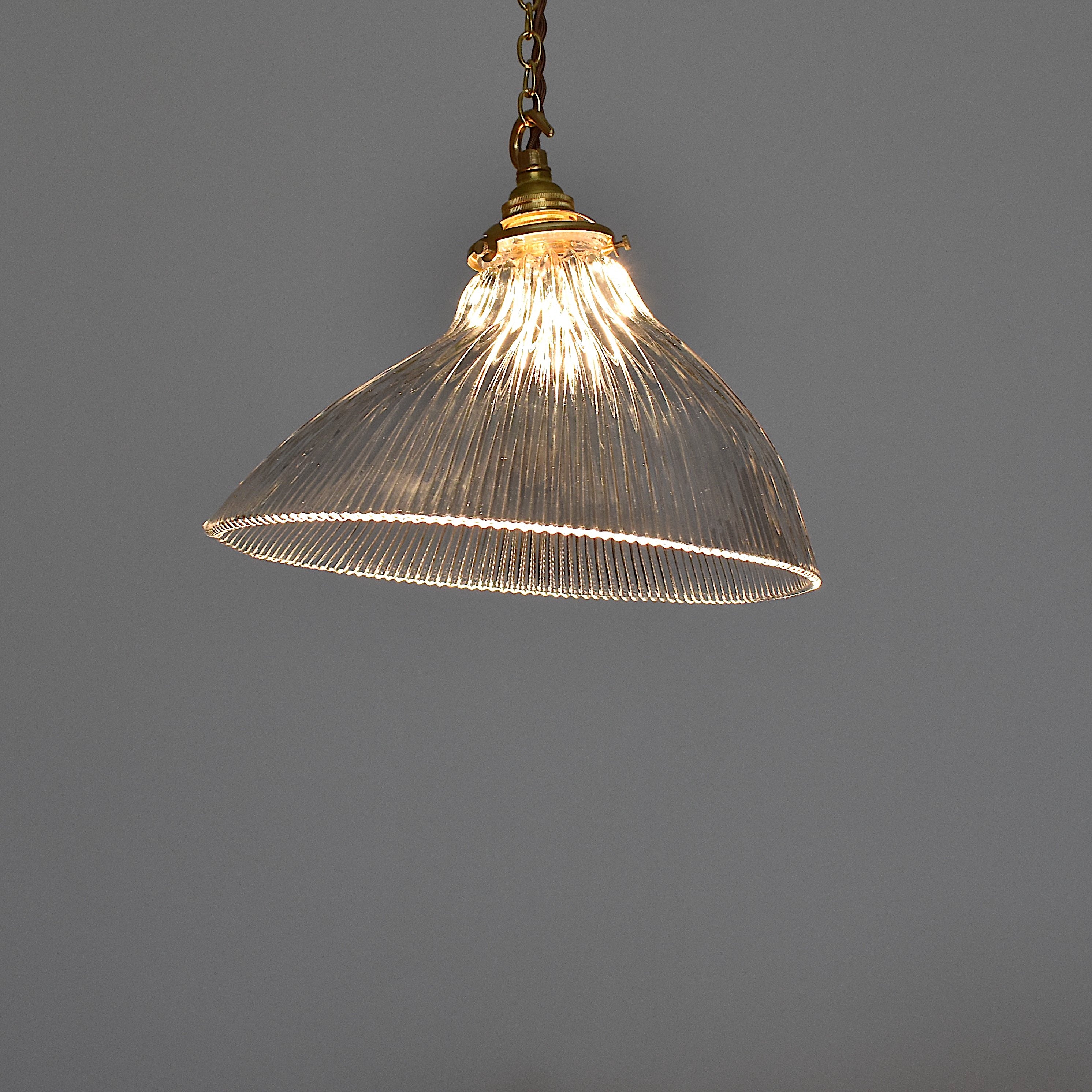 アンティークホロフェーンガラスシェード