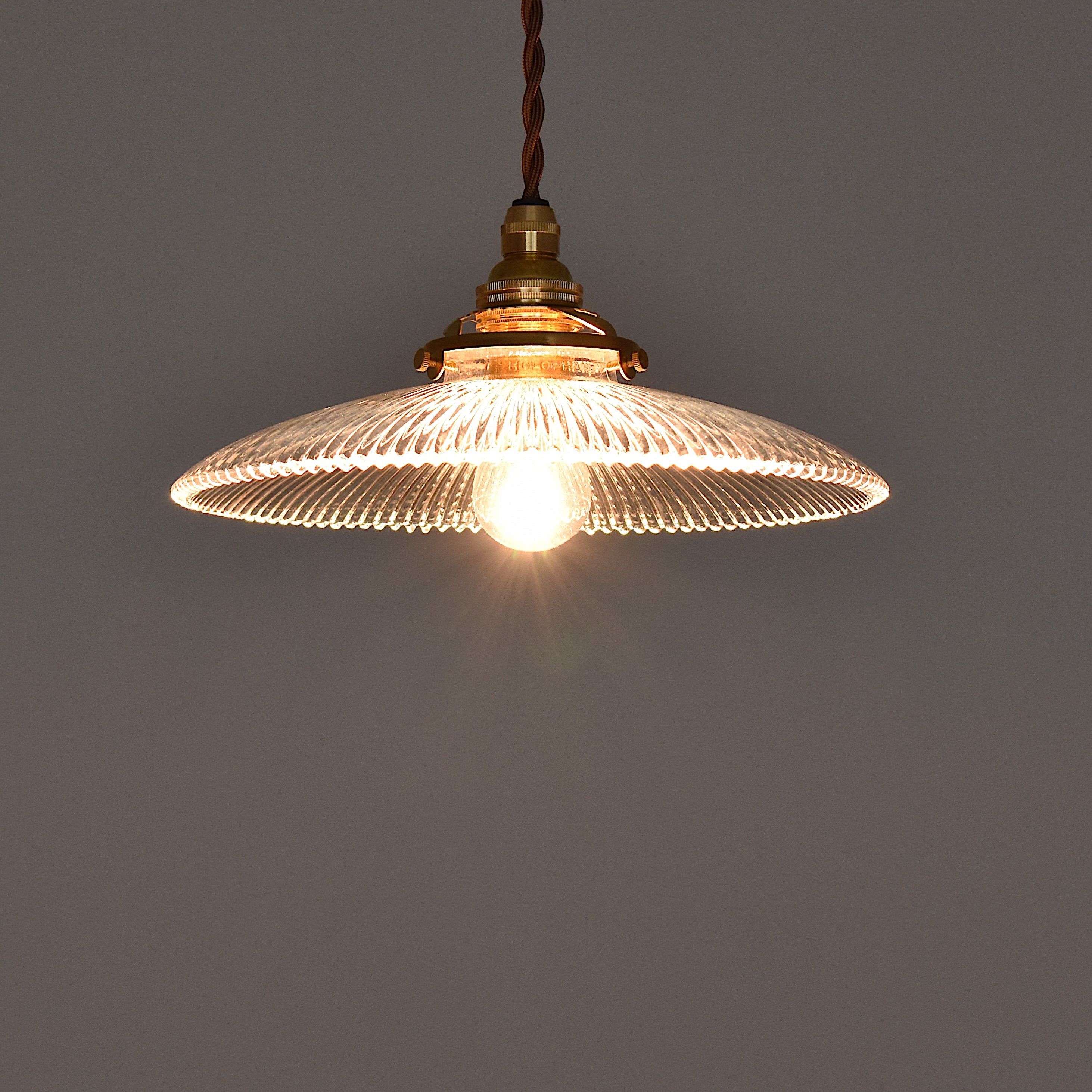 アンティーク　ホロフェーンシェード　ソケット　フィッター付き アンティーク ホロフェーン ガラスシェード [VL-002]